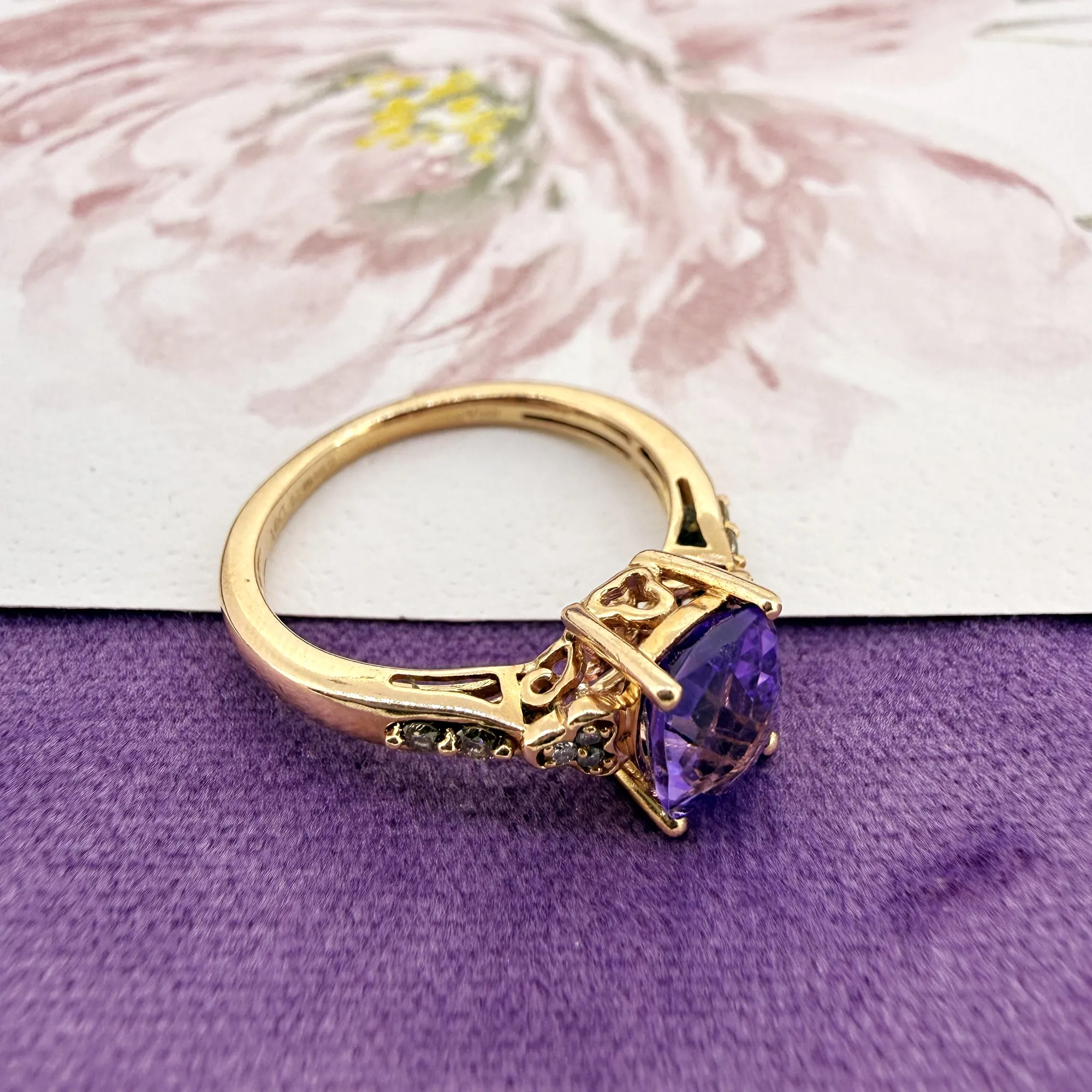 Le Vian 14ct Rose Gold Amethyst and Diamond Ring — image 7