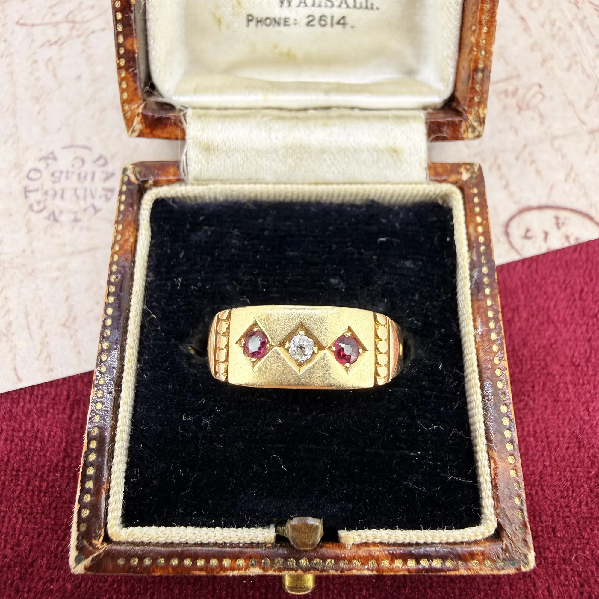 Victorian 15ct Gold Ruby & Diamond Ring, Birmingham 1889 — image 2