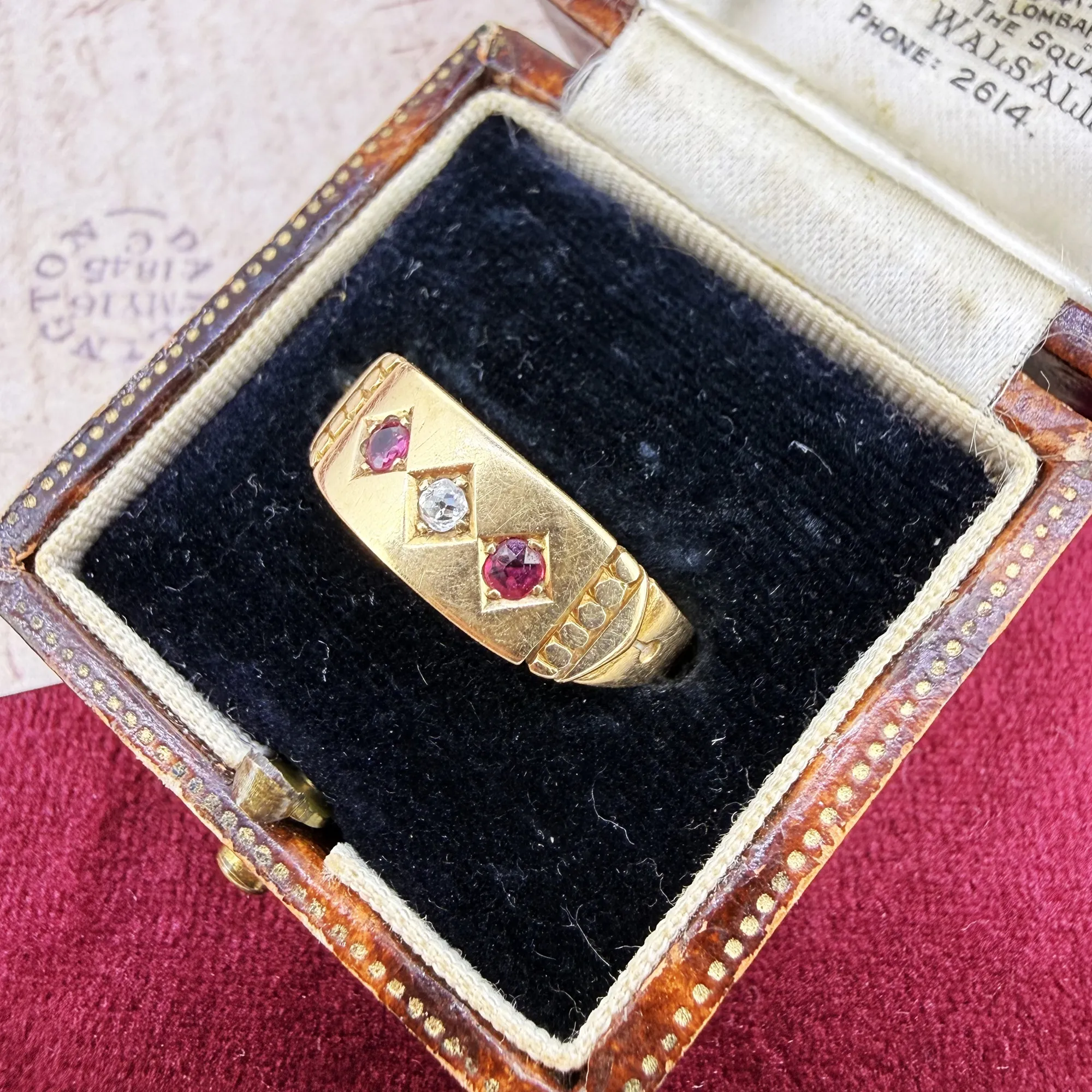 Victorian 15ct Gold Ruby & Diamond Ring, Birmingham 1889 — image 3