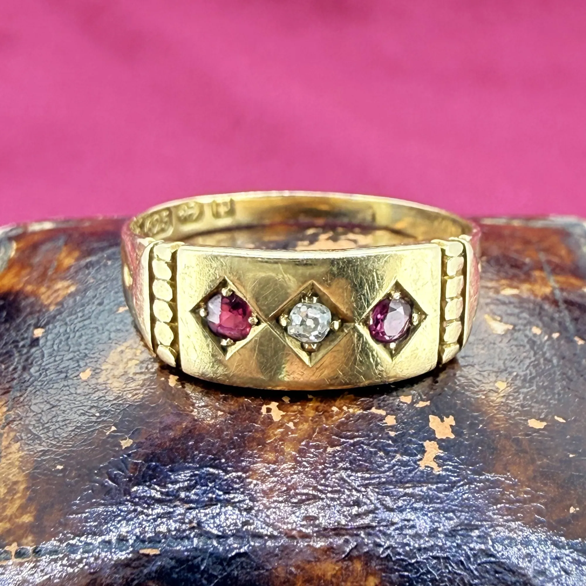Victorian 15ct Gold Ruby & Diamond Ring, Birmingham 1889 — image 4