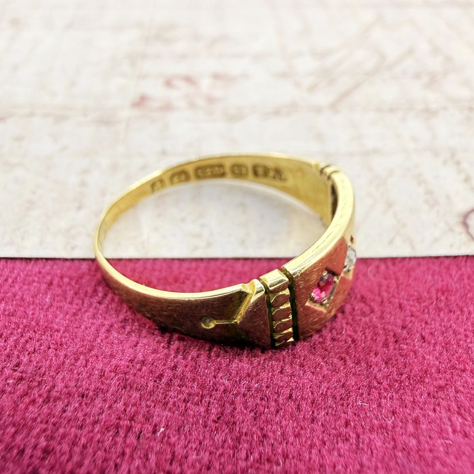 Victorian 15ct Gold Ruby & Diamond Ring, Birmingham 1889 — image 7